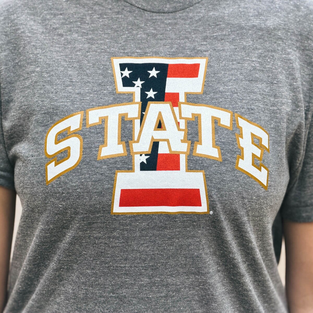 Champion® Patriotic I-State Gunsmoke Gray Triblend T-Shirt